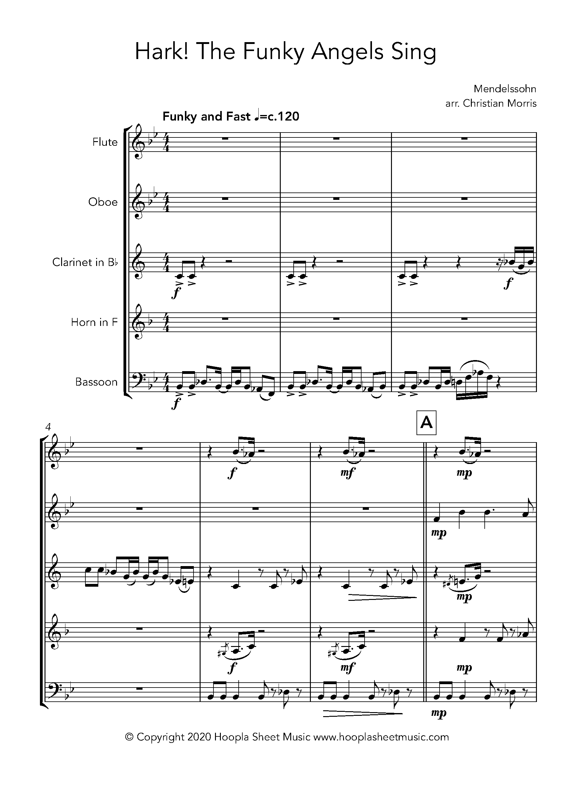 Christian Morris Hark! The Funky Angels Sing Sheet music for Wind