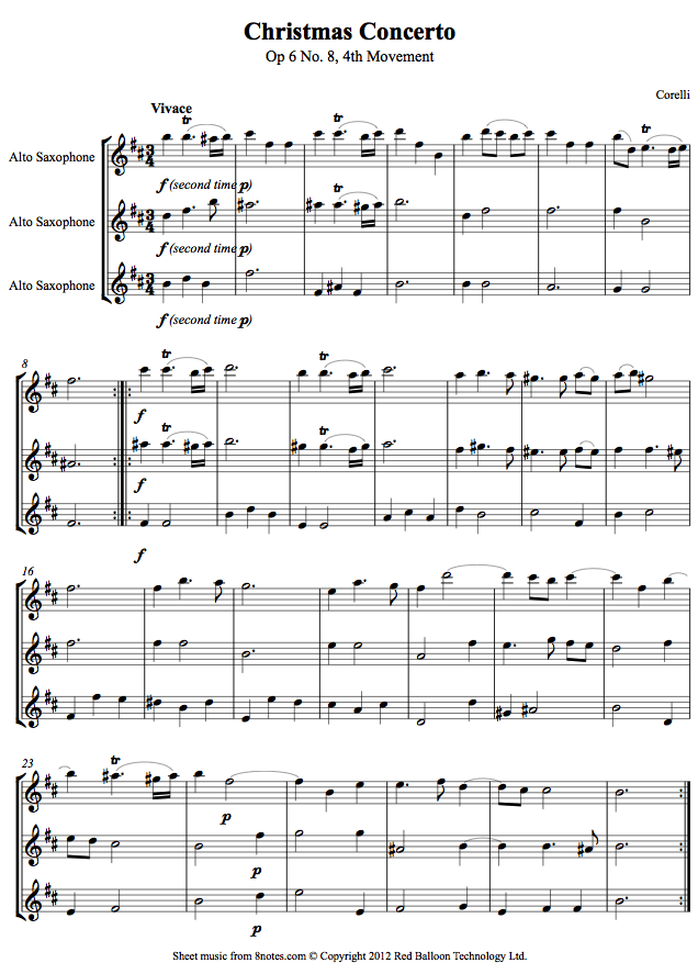 alto sax trio sheet music free brahms hungarian dances corelli christmas concerto sheet music