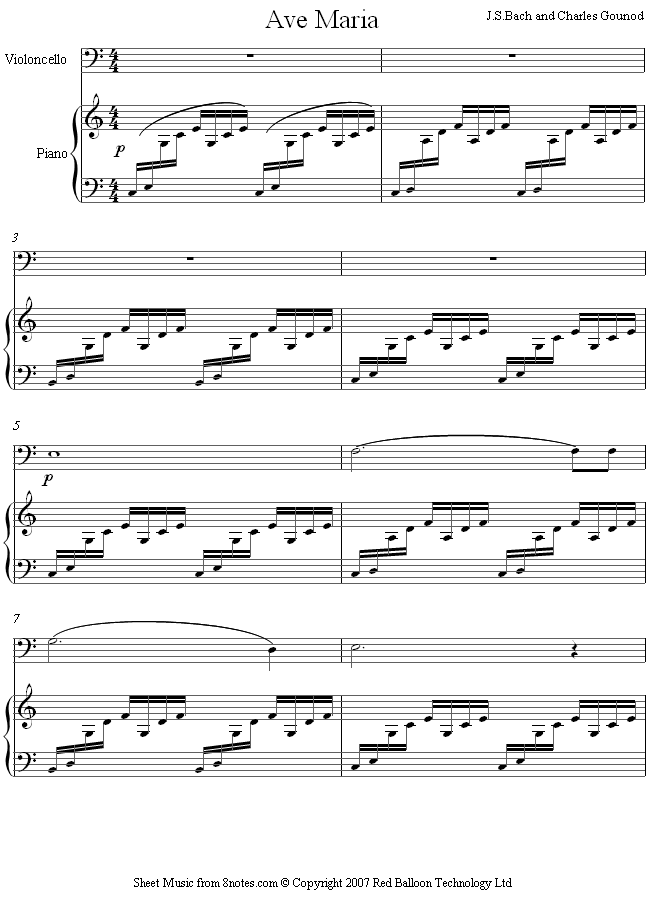Ave Maria Piano Vocal  Bach  Gounod Edition