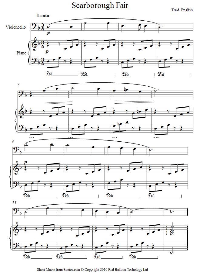 cello scarborough fair sheet music 8notes com scarborough fair guitar sheet music