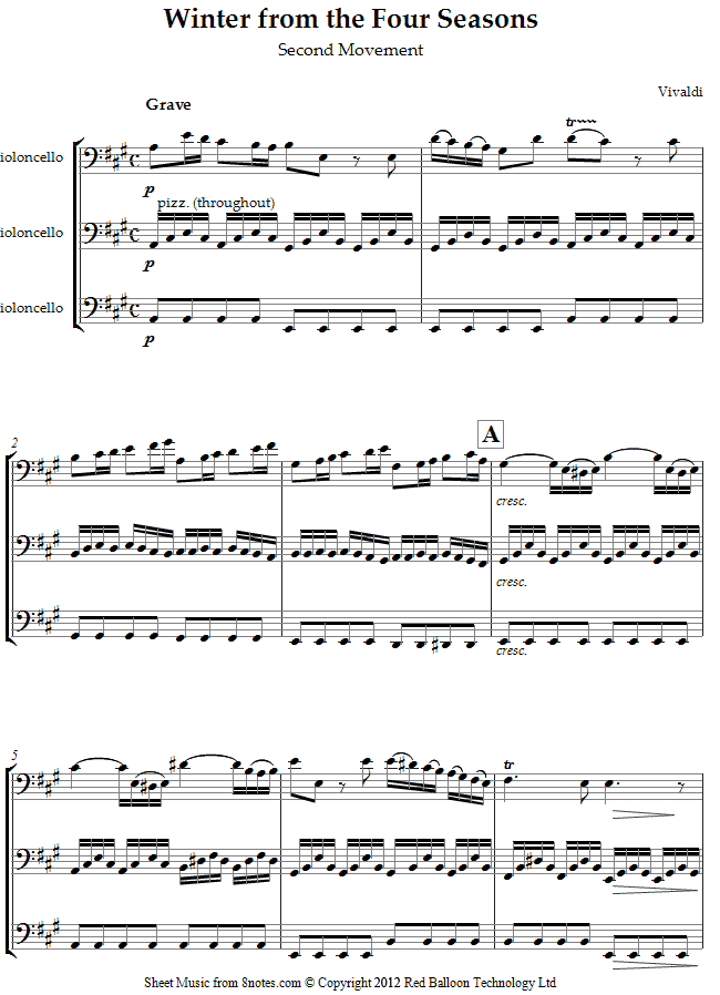 vivaldi four seasons cello vivaldi four seasons cello