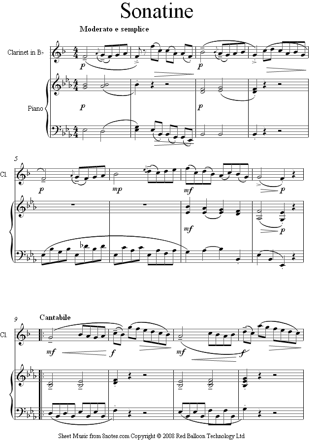 Beethoven Sonatina First Movement sheet music for