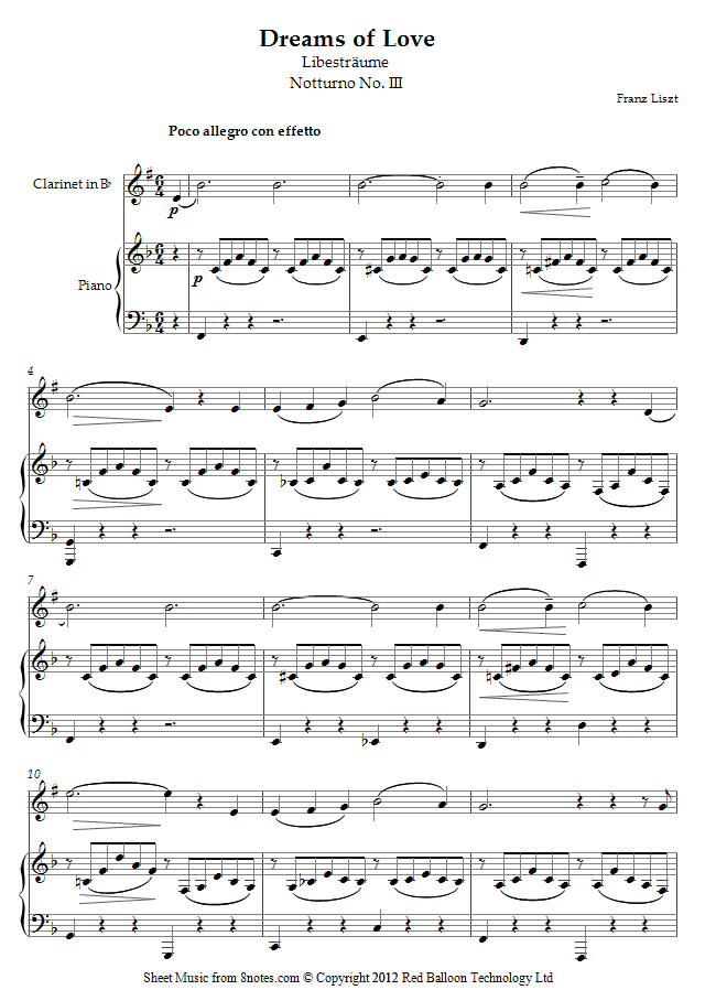 Clarinet Dreams Sheet Music 8notes Com