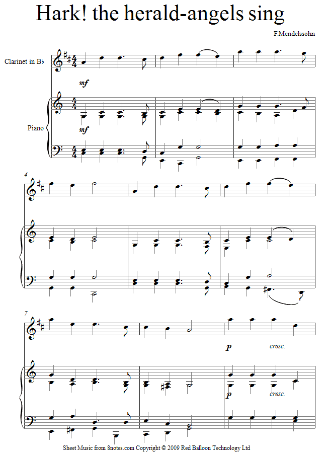 clarinet hark sheet music 8notes com christmas carol play script
