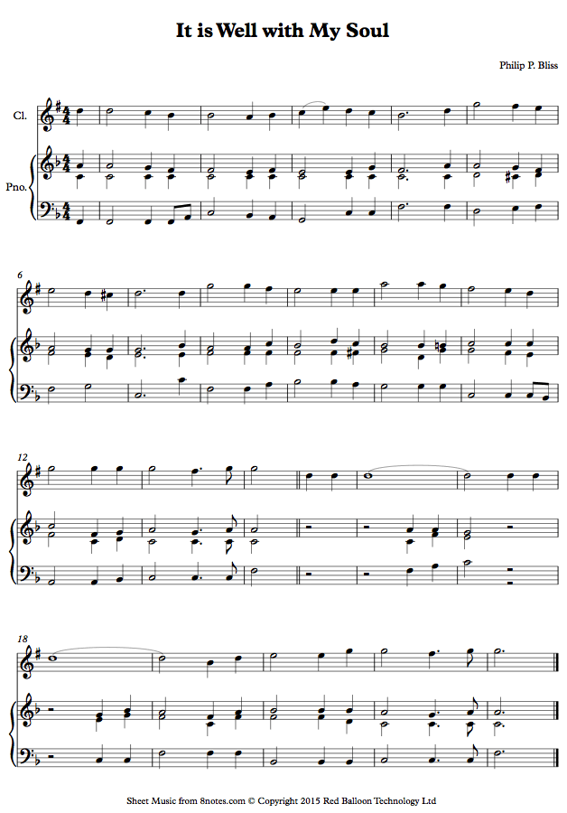 It is Well with My Soul (Philip P. Bliss) sheet music for