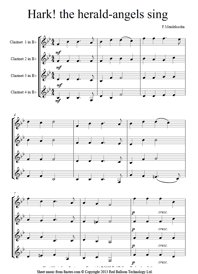 Download Easy Christmas Clarinet Sheet Music Images Christmas Sheet Music Free