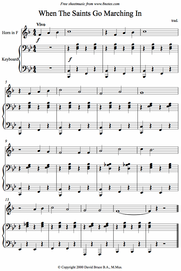 french horn when the saintshn sheet music 8notes com french horn sheet music free