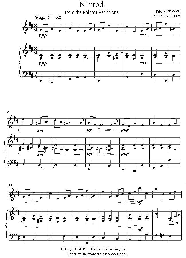 oboe elgar nimrod sheet music 8notes com nimrod sheet music