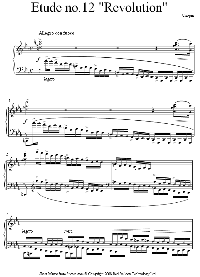 piano chopin etude rev sheet music 8notes com etude sheet music