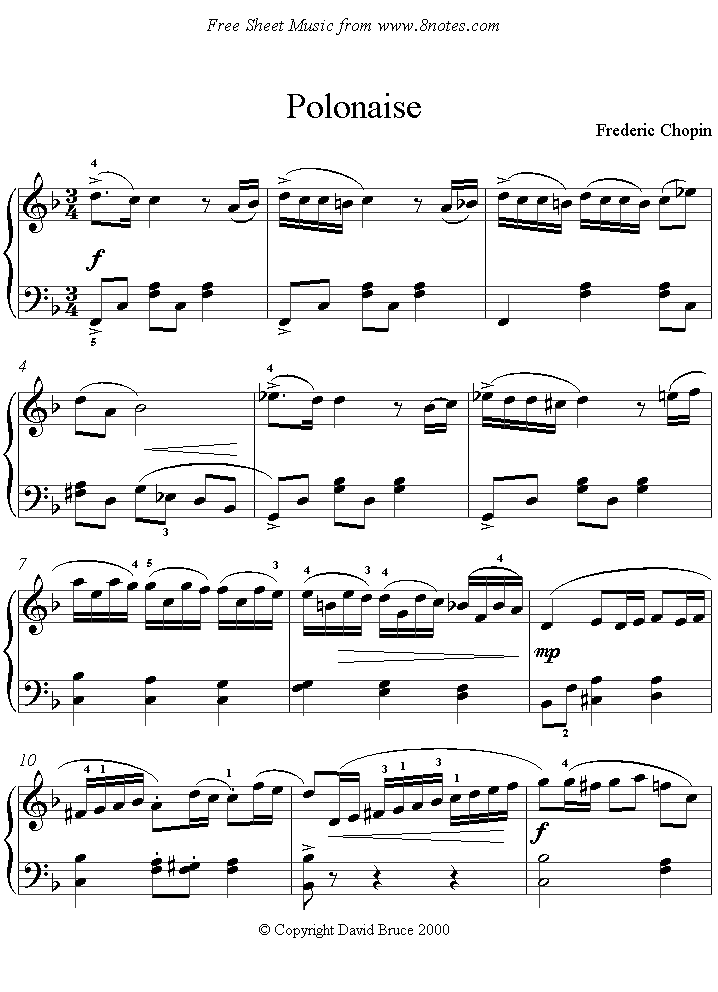 Jaki Jest Polonez G moll Fryderyka Chopina ﻿Chopin - Polonaise sheet music for Piano - 8notes.com
