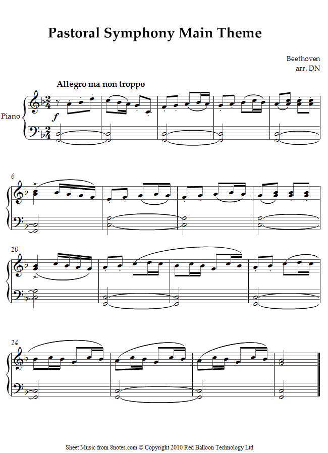 piano pastoral sheet music - 8notes.com.