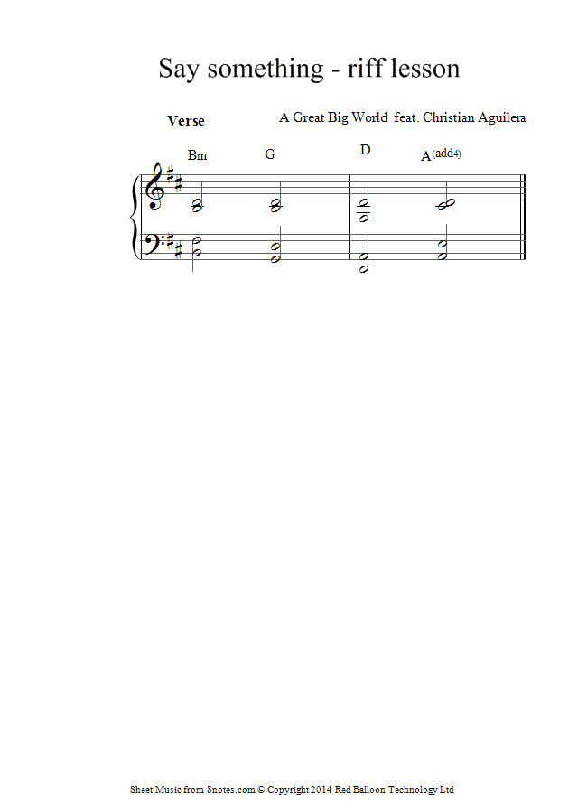 All Music Chords sheet music for say something : piano say something sheet music - 8notes.com