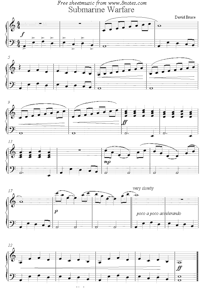piano submarine warfare sheet music 8notes com 99 red balloons sheet music