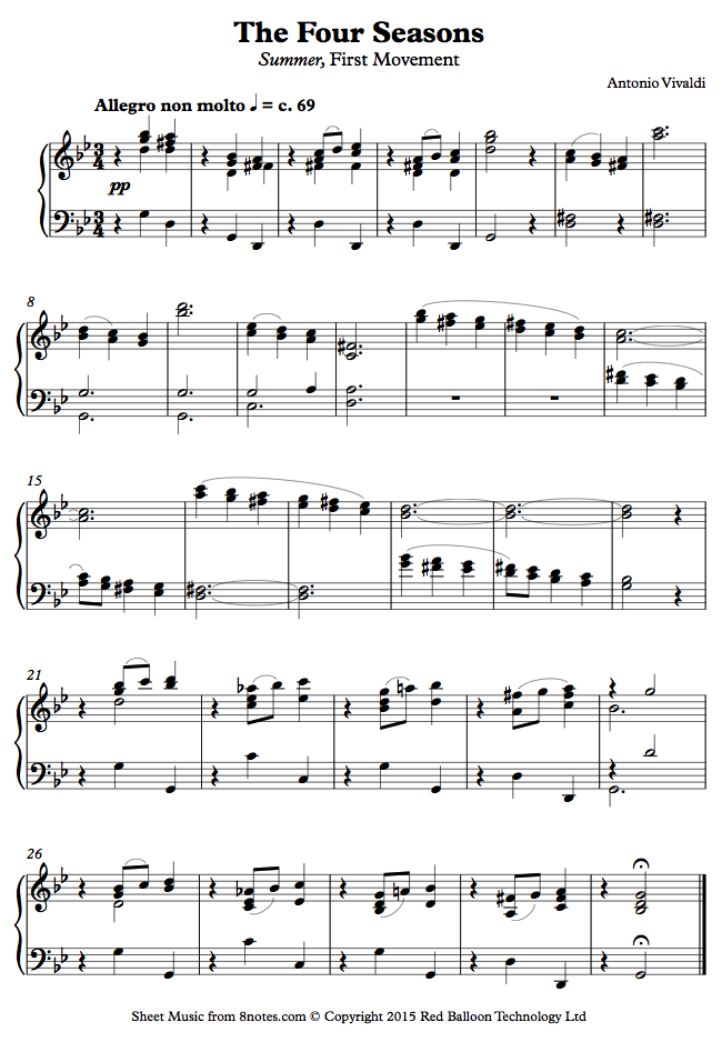 vivaldi four seasons summer piano vivaldi four seasons summer piano