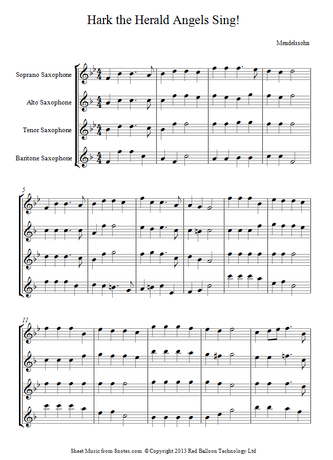 saxophone quartet sheet music