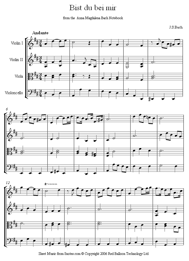string quartet bach bist du sheet music 8notes com bach string quartet sheet music