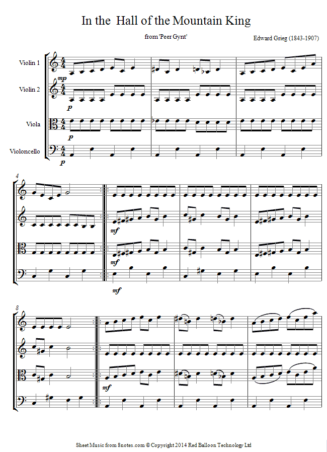 string quartet grieg mountain king sheet music 8notes com apocalyptica sheet music