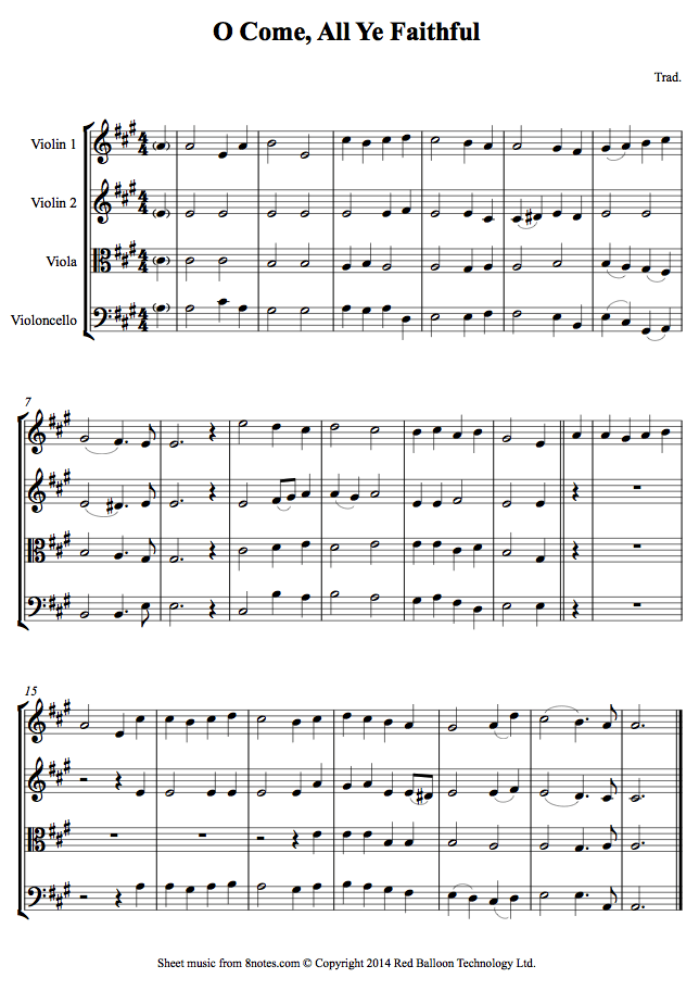 Christmas Carols Free Sheet Music String Quartet - coldplay quot yellow string quartet score ...