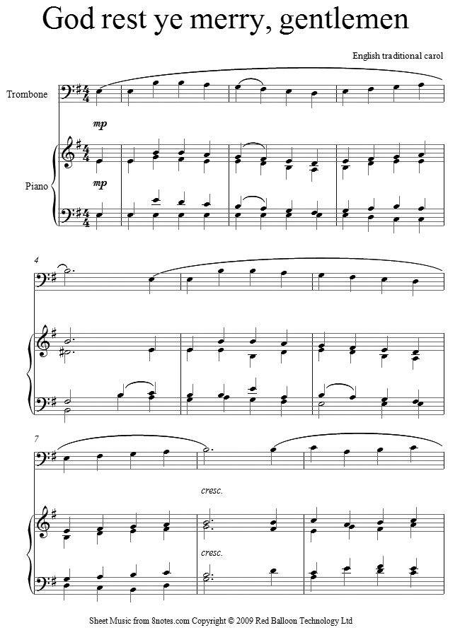 trombone god rest sheet music 8notes com rest sheet music