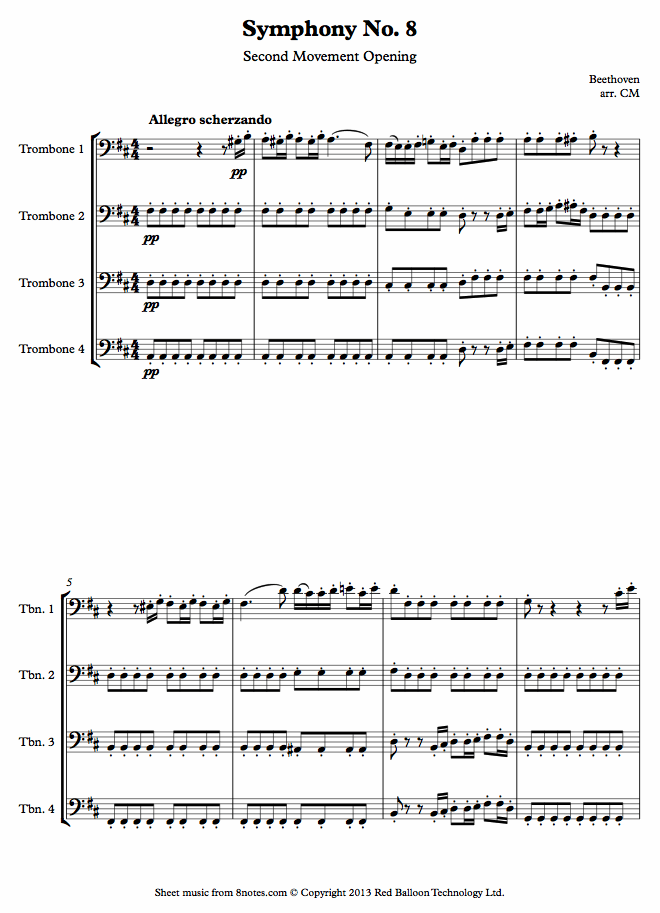 trombone quartet beethoven82ndmvttbnes sheet music 8notes com trombone quartet sheet music