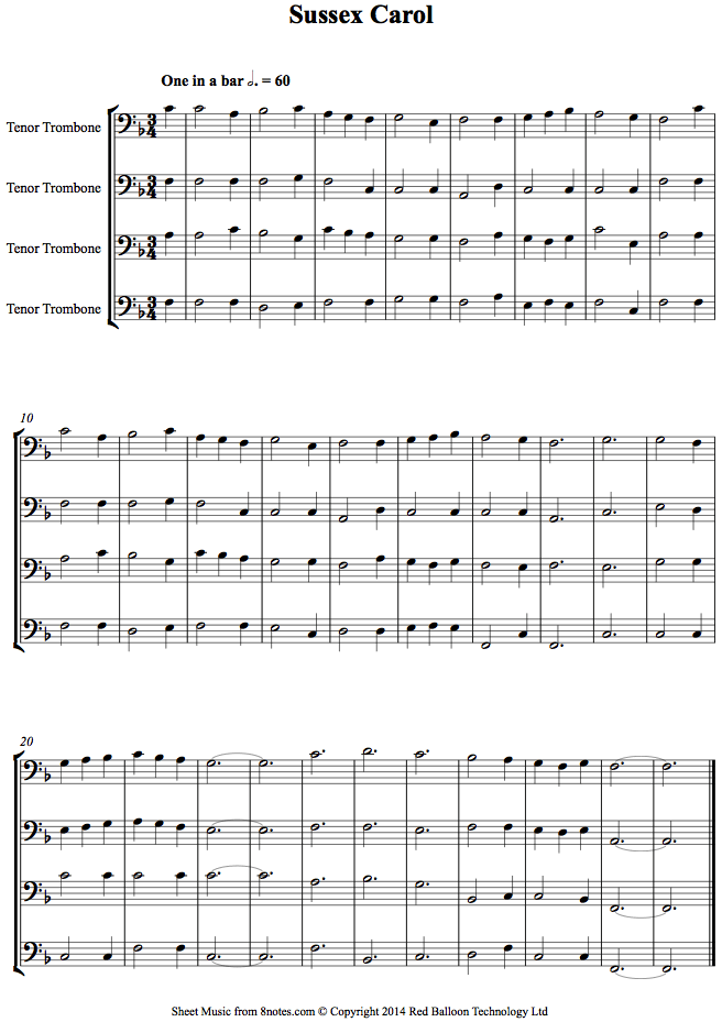 trombone quartet sussex caroltbnequartet sheet music 8notes com trombone ensemble sheet music