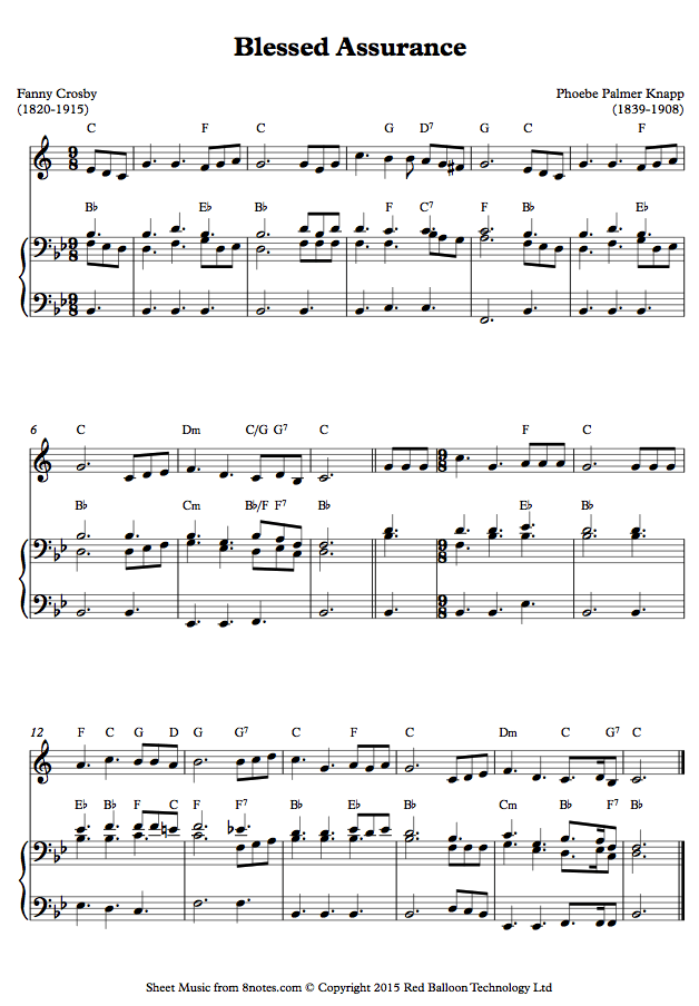 trumpet blessed assurancetpt sheet music 8notes com sheet music for blessed assurance