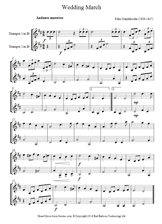Wedding Duets for Trumpet & Trombone