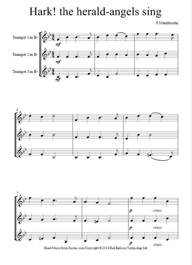 trumpet trio hark sheet music 8notes com trumpet trio sheet music
