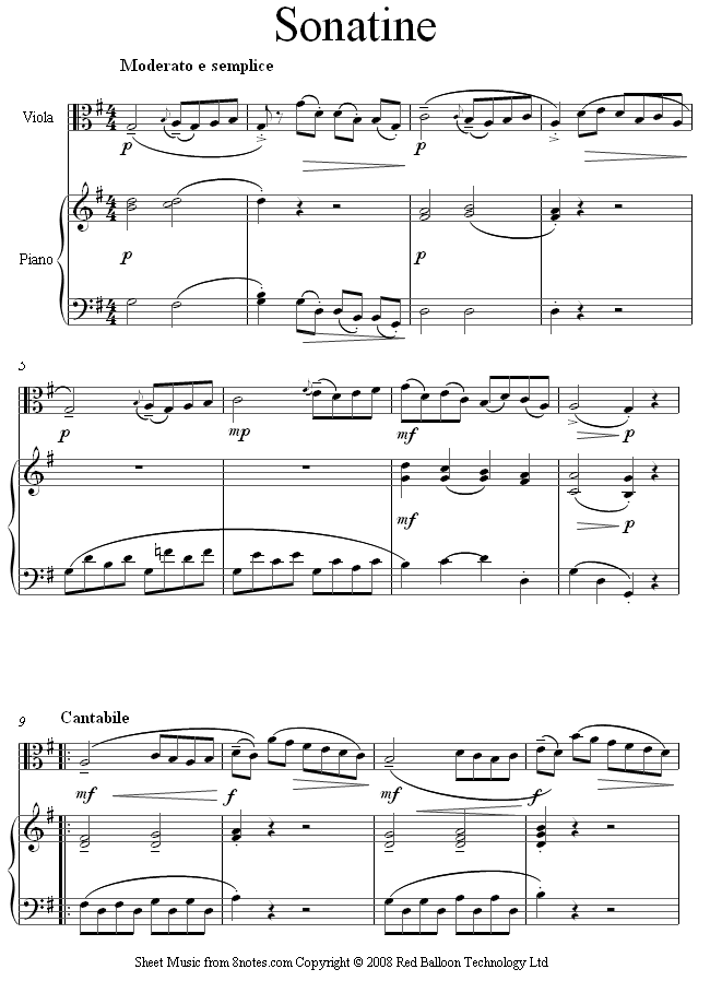 All Music Chords beethoven sheet music : viola beethoven sonatine sheet music - 8notes.com