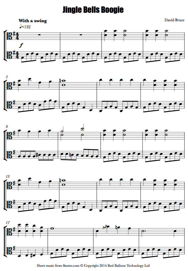Viola Duet Jingle Bells Boogievladuet Sheet Music 8notes Com