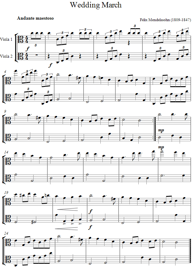 viola duet wedding march duet sheet music 8notes com viola duet sheet music