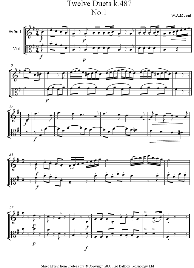 Duet No. 1 - Violin 1