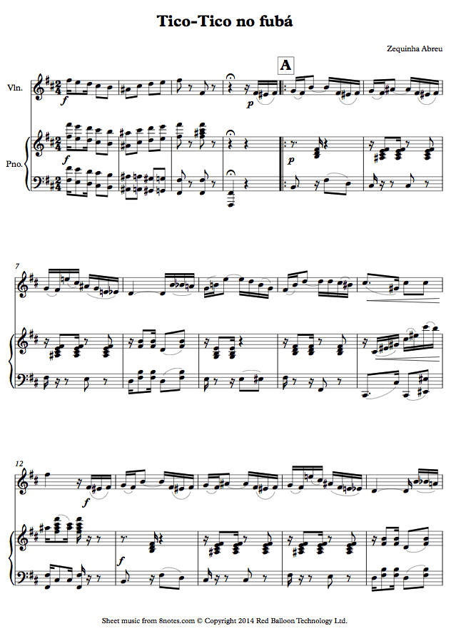 tico tico no fuba piano sheet tico tico no fuba piano sheet