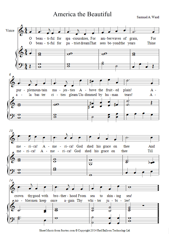voice america the beautiful sheet music 8notes com american the beautiful sheet music